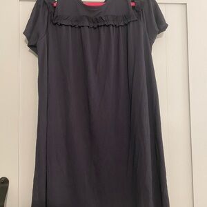 LC Lauren Conrad Navy Ruffle Casual Dress